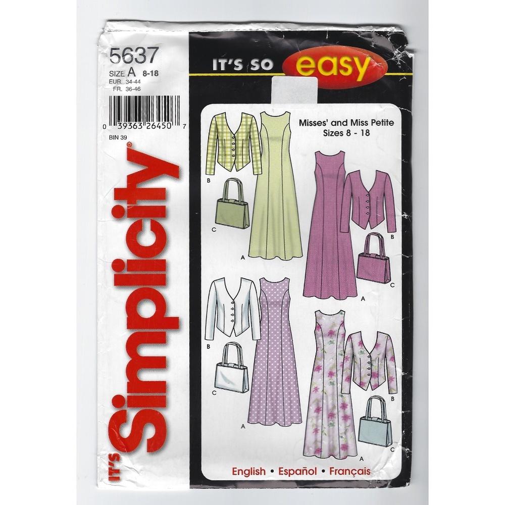 NEW - Vintage Simplicity pattern 5637 - out of print